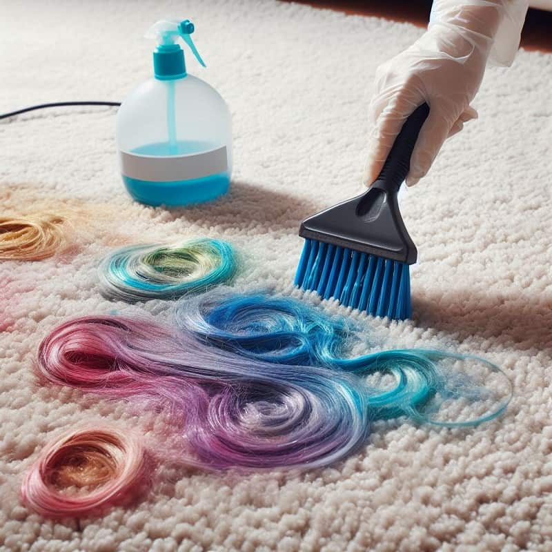 پاکسازی لکه رنگ مو از روی فرش